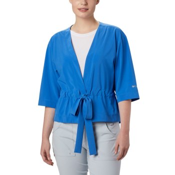 Columbia PFG Armadale 3/4 Sleeve Wrap, Camisa Azules Para Mujer | 532876-TWS